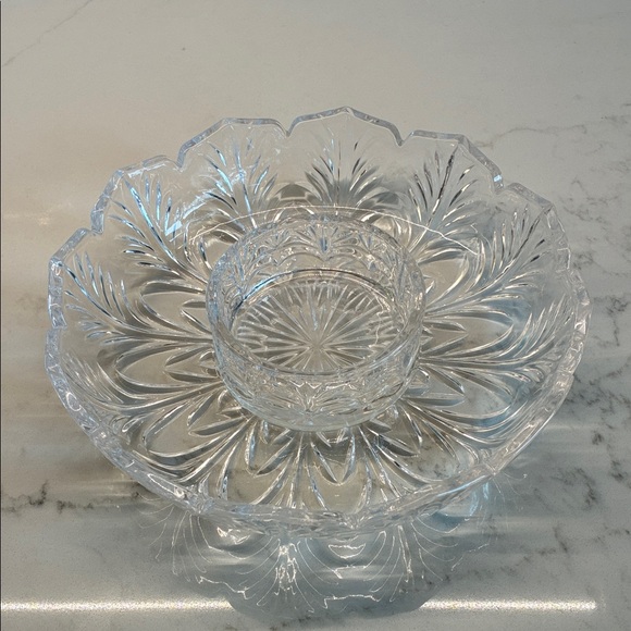 Fifth Avenue Crystal 2 Piece Cracker / Condiment Serving Set - Picture 1 of 8